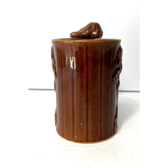 Vintage Japan Ceramic Mug Risque Nude Pin Up Girl Strip Tease Brown Tiki - Picture 2 of 7